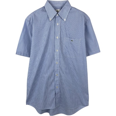古着 00年代~ ラコステ LACOSTE ストライプ柄 半袖 ボタンダウン ストライプシャツ メンズM相当/eaa665158