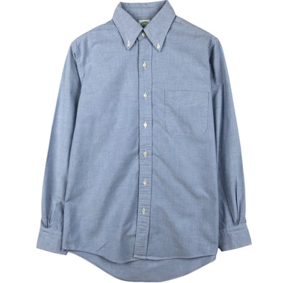 古着 80-90年代 ブルックスブラザーズ Brooks Brothers Est.1818 Makers and Merchants 無地 長袖 ボタンダウンシャツ USA製 メンズM相当 オックスフォード/eaa669130