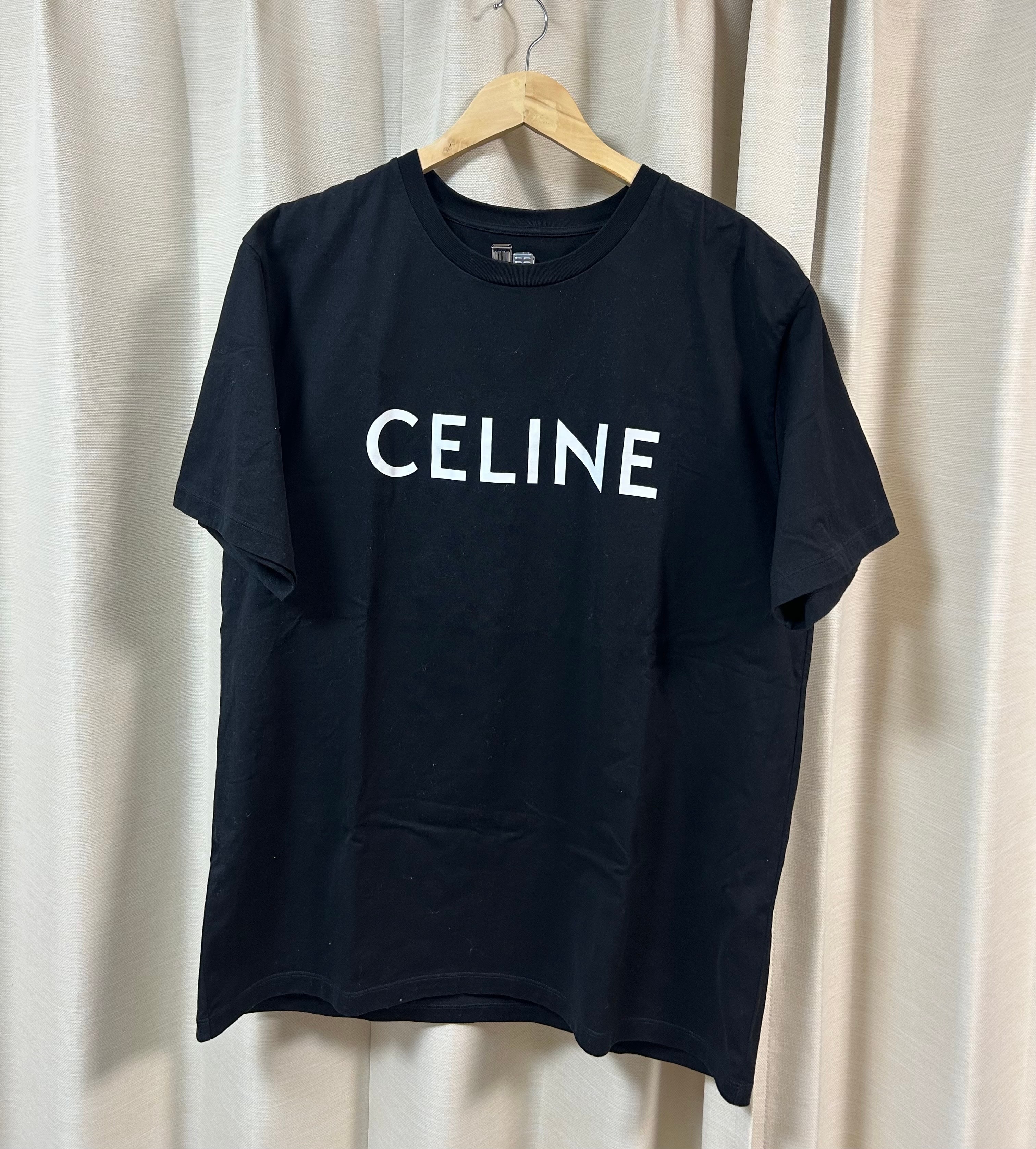 セリーヌ メンズ セリーヌ ルーズ Tシャツ / コットンジャージー "ブラック/ホワイト" 2X681671Q.38AW