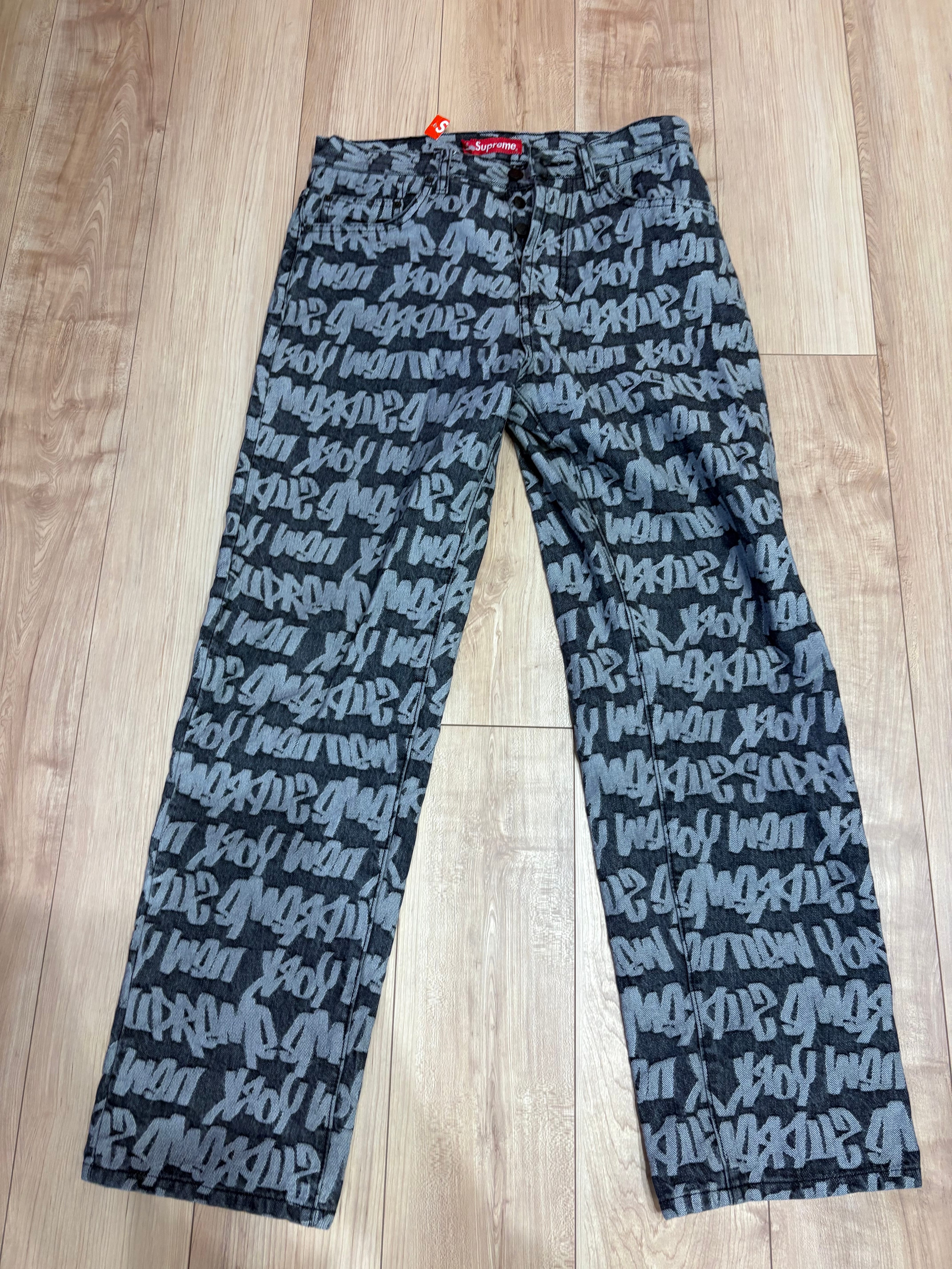 Supreme Fat Tip Jacquard Regular Jean "Black"