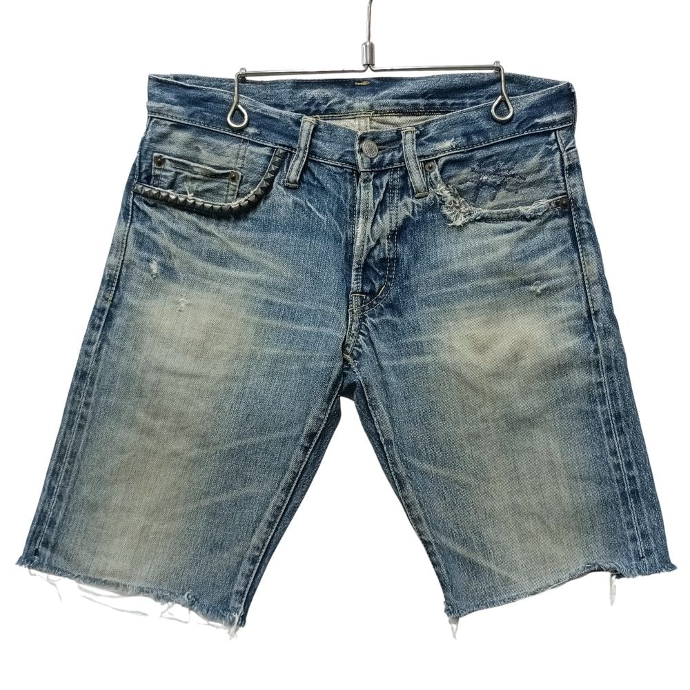 HYSTERIC GLAMOUR ヒステリックグラマー 右ポケットスタッズ 加工 デニムショーツ 41414