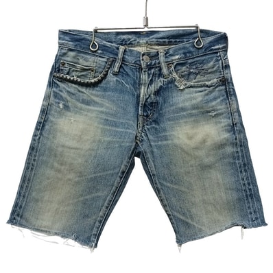 HYSTERIC GLAMOUR ヒステリックグラマー 右ポケットスタッズ 加工 デニムショーツ 41414