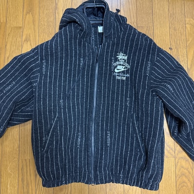 Stussy x Nike Striped Wool Jacket "Black"