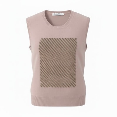 Christian Dior クリスチャンディオール ビジュー ニットトップ ピンク カシミヤ ニット A3-00261 【中古】