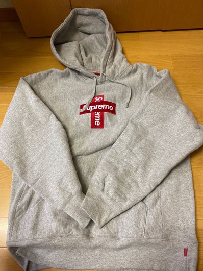 Supreme Cross Box Logo Hooded Sweatshirt "Grey"