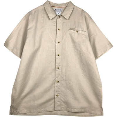 古着 00年代 コロンビア Columbia 半袖 ラミー×コットンシャツ ボックスシャツ メンズXL相当/eaa641574