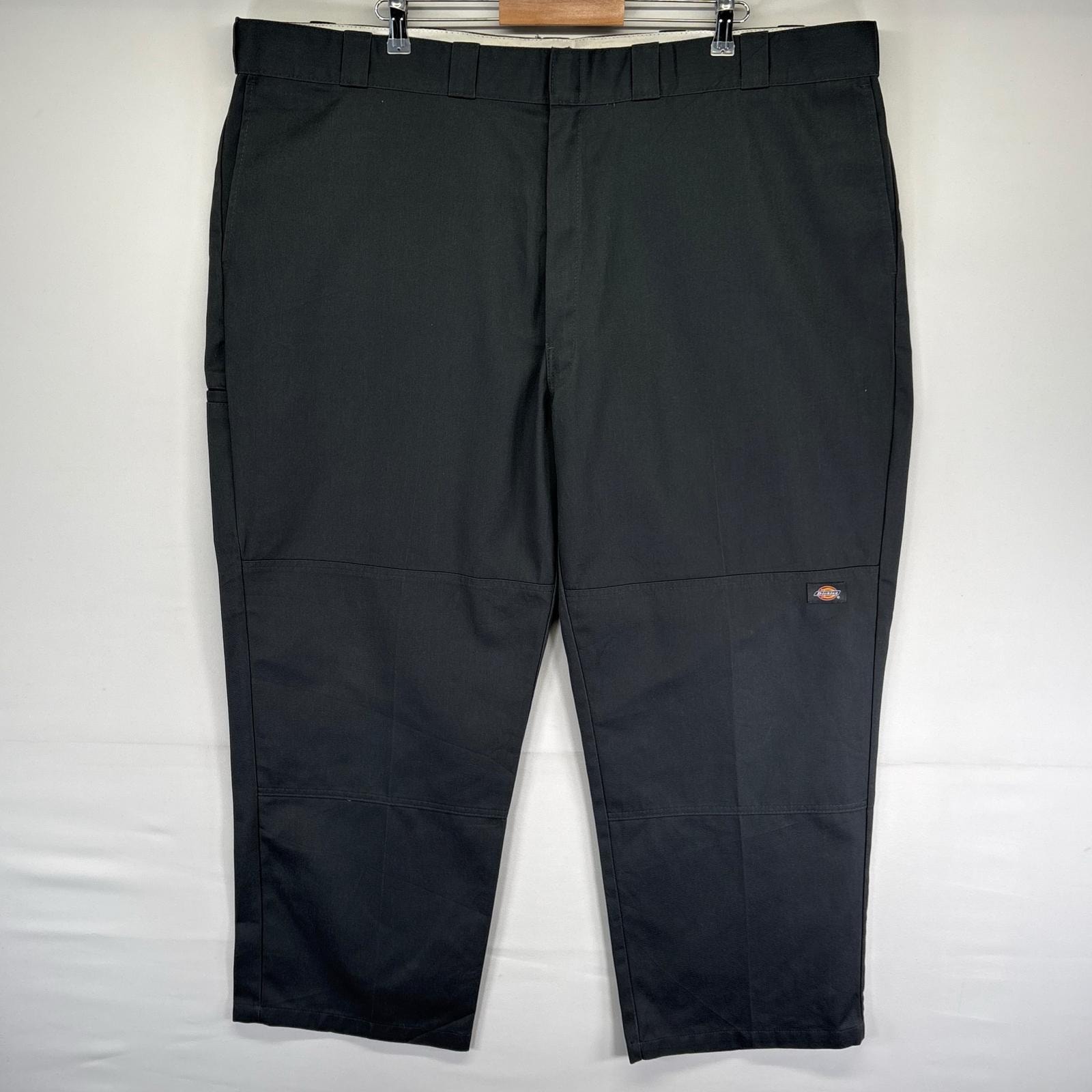 古着 ディッキーズ Dickies パンツ ワンポイントロゴ ダブルニー 大きいサイズ ツールポケット ジップ w50 L30  グレー系 メンズ