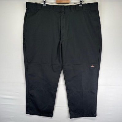 古着 ディッキーズ Dickies パンツ ワンポイントロゴ ダブルニー 大きいサイズ ツールポケット ジップ w50 L30 グレー系 メンズ