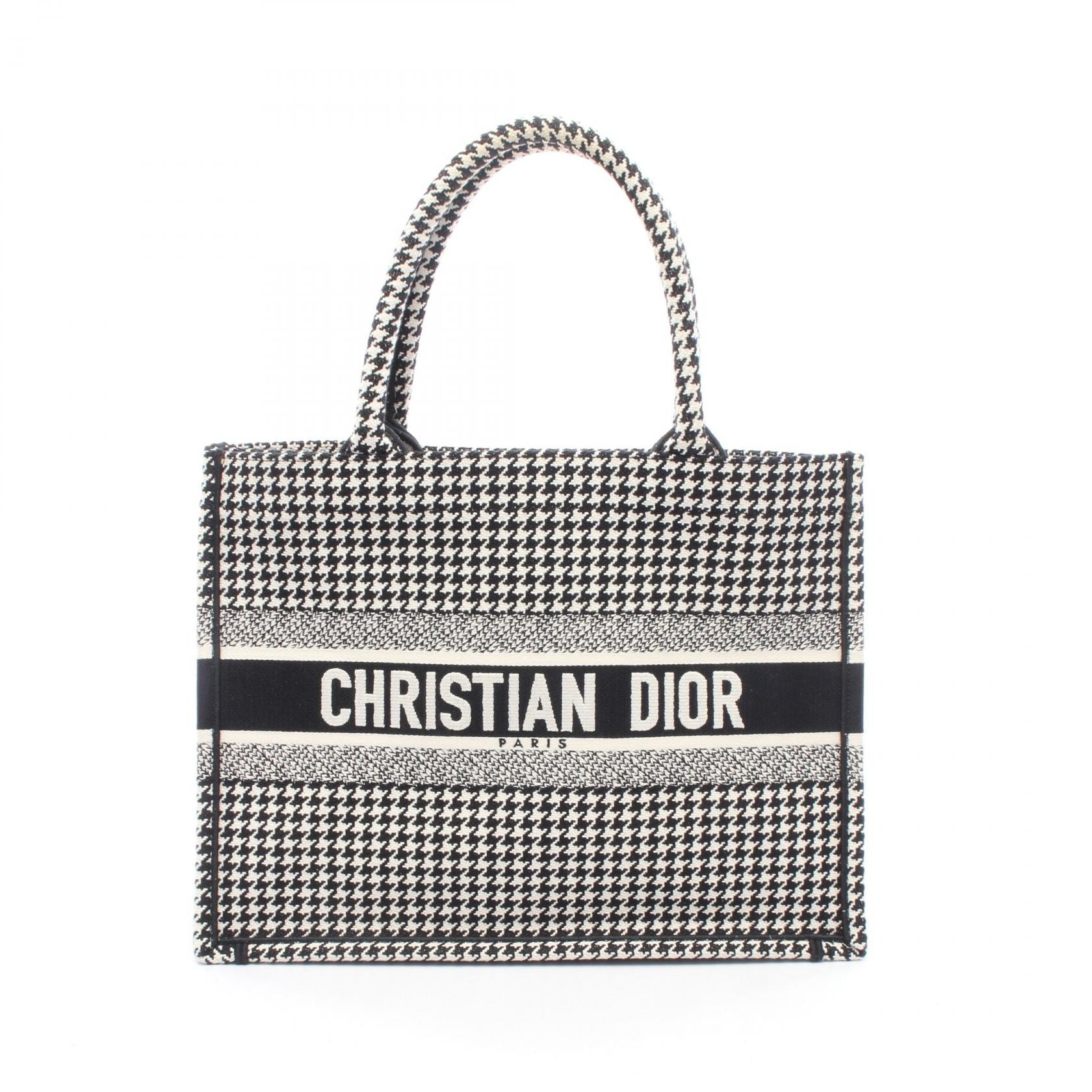 ディオール Dior BOOK TOTE ブックトート ミディアム トートバッグ バッグ キャンバス レディース ブラック系 / ホワイト系 【中古】
