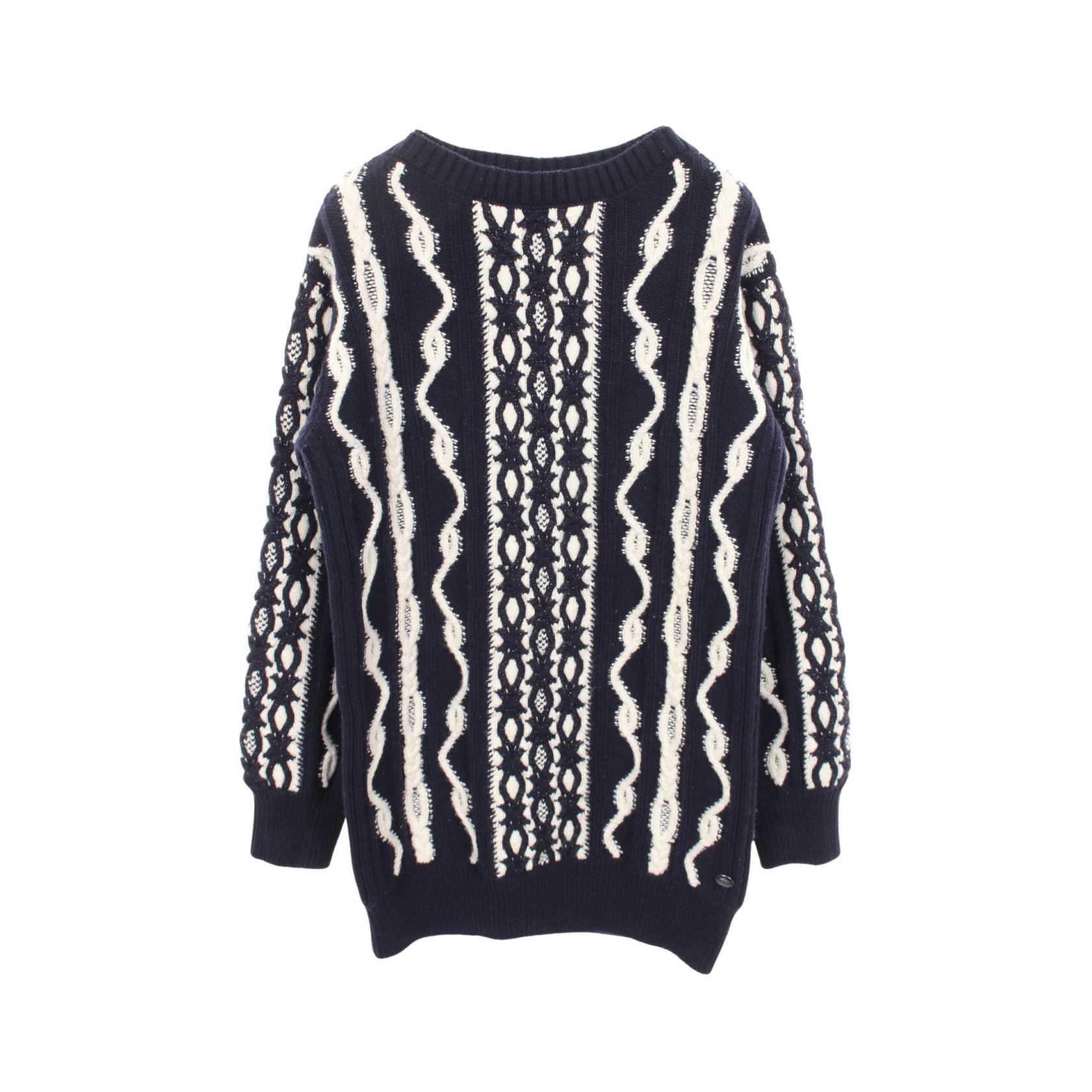 シャネル CHANEL ワンピース 衣料品 トップス ウール カシミヤ レディース ネイビー系 / ホワイト系 【中古】