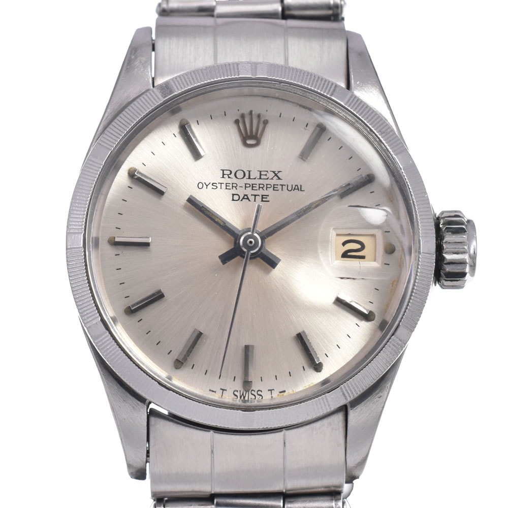 ロレックス ROLEX 6519 ヴィンテージ オイスターパーペチュアル デイト ファインリーエンジンターンドベゼル Cal.1161 レディース O#148568