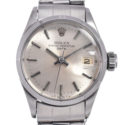 ロレックス ROLEX 6519 ヴィンテージ オイスターパーペチュアル デイト ファインリーエンジンターンドベゼル Cal.1161 レディース O#148568