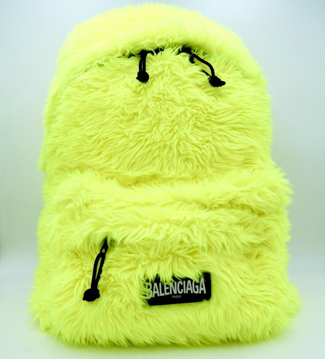 BALENCIAGA(バレンシアガ)エクスプローラー バックパック アーカイブ リュック ネオンイエロー フェイクファー ナイロン 大容量 【中古】
