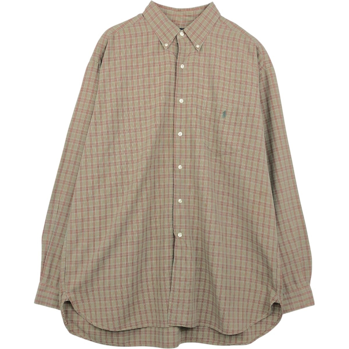古着 ラルフローレン Ralph Lauren MCMEEL 長袖 ボタンダウンチェックシャツ メンズXL相当/eaa659336