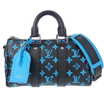 LOUIS VUITTON ルイ・ヴィトン キーポル バンドリエール 25 ボストンバッグ M21938 モノグラム プレイグラウンド キャンバス ブラック メンズ【中古】
