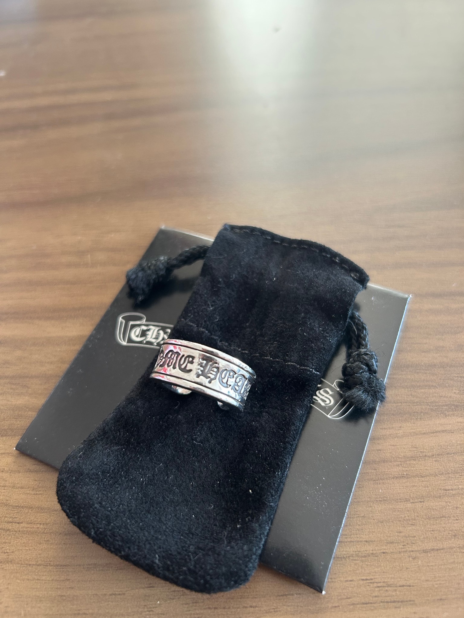 Chrome Hearts CH Scroll Label Ring / Large "Silver"