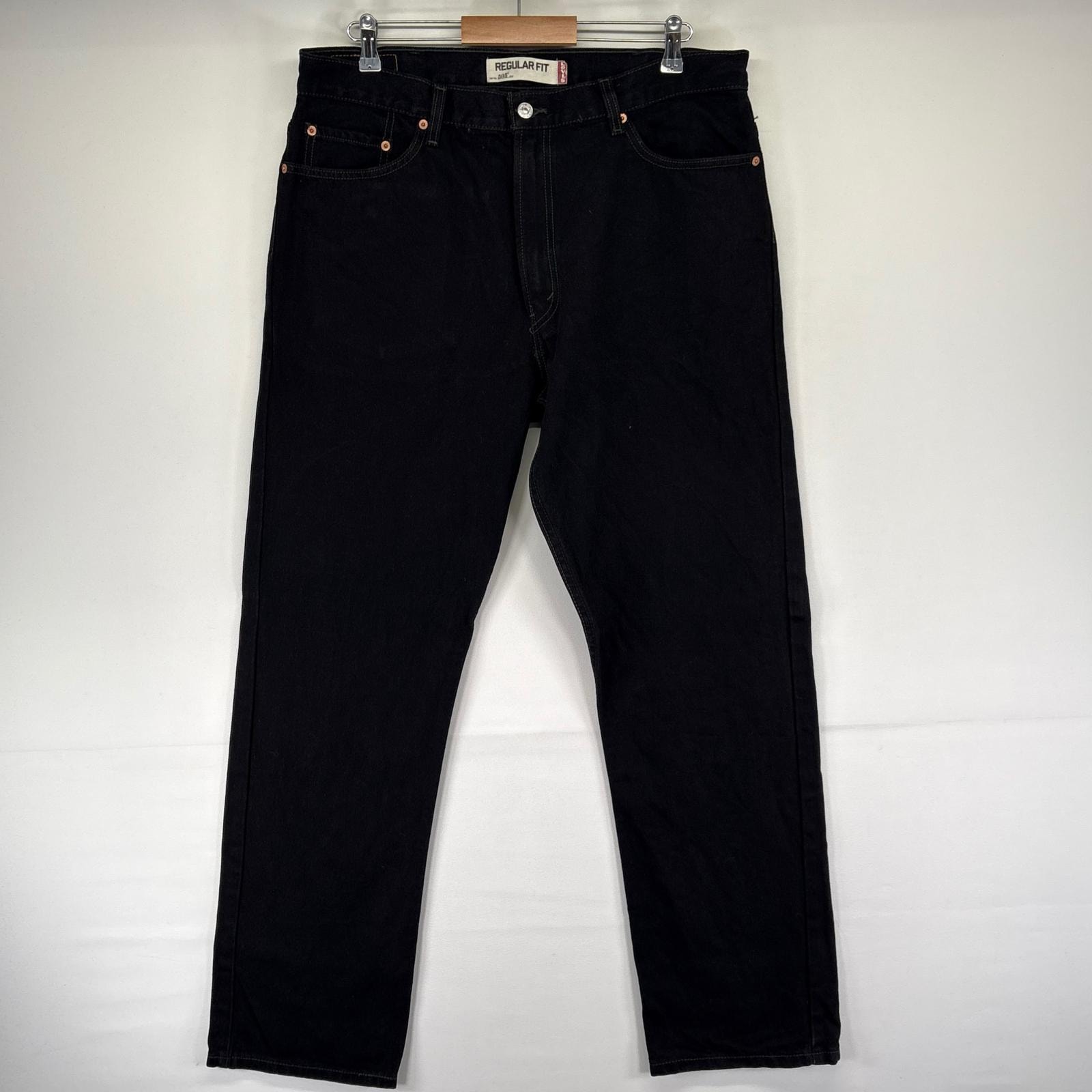 古着 リーバイス Levi's デニム パンツ Gパン ジッパーフライ 5ポケット ブラックデニム 505 大きいサイズ W38 L34  ブラック系 メンズ