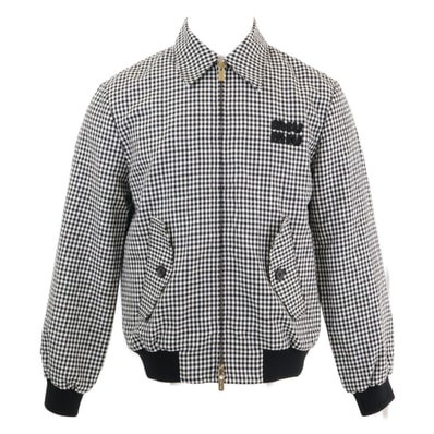 ミュウミュウ 【美品/国内正規/23年製】ML1001 S232 ギンガムチェック ウールxモヘア ジップアップ ブルゾン 36