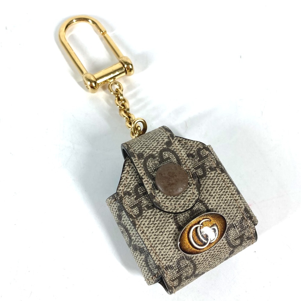 グッチ GUCCI airpodsケース エアポッズ 596720 GG オフディア スプリーム apple アップル イヤホンケース イヤフォンケース レザー/PVC ベージュ 美品