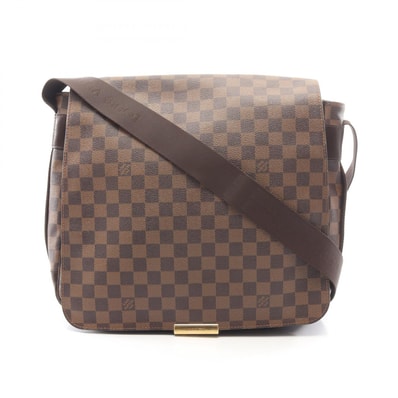ルイ・ヴィトン LOUIS VUITTON バスティーユ ダミエエベヌ ショルダーバッグ バッグ PVCコーティングキャンバス レザー メンズ レディース ブラウン系 N45258 【中古】