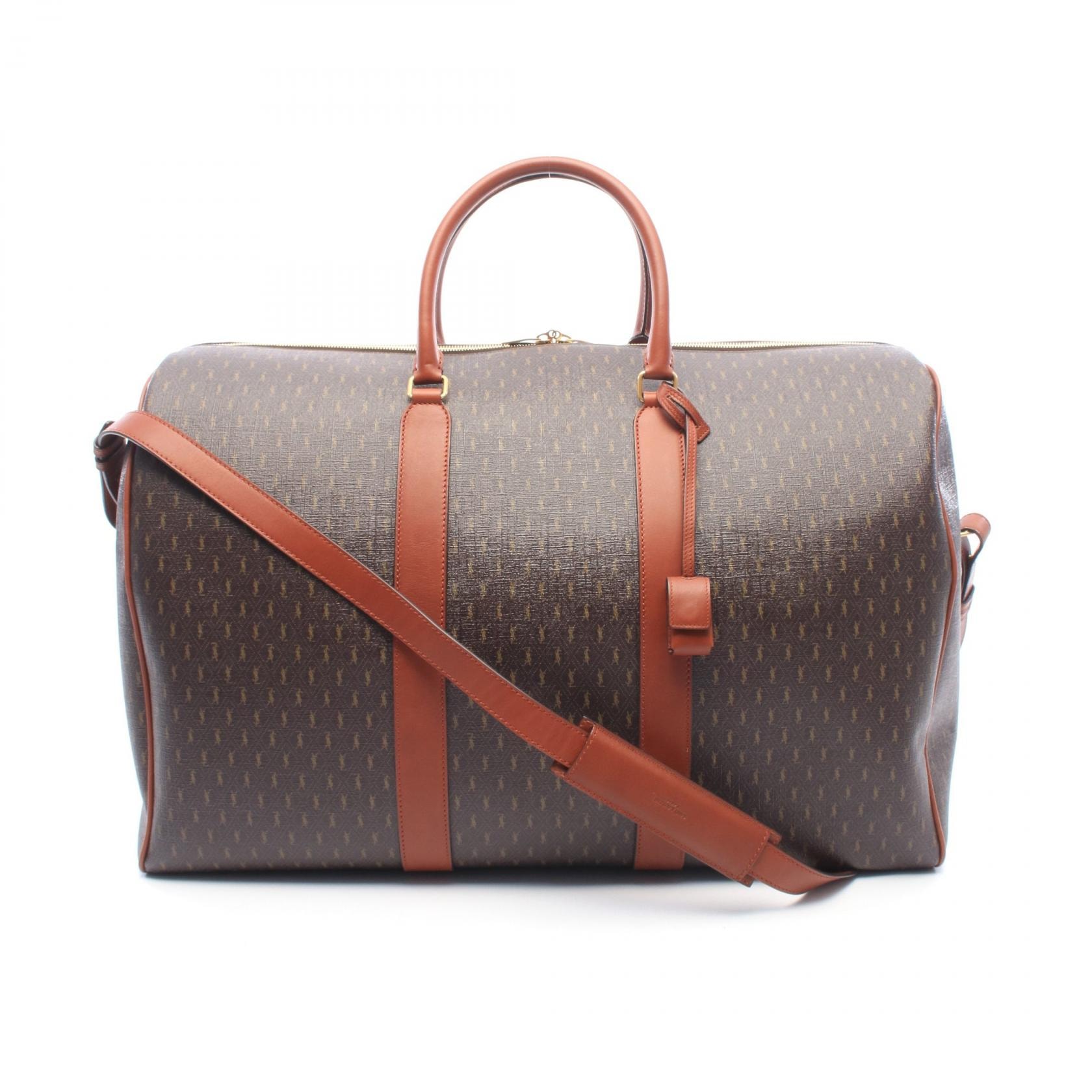 サンローランパリ SAINT LAURENT PARIS ル モノグラム ダッフルバッグ 2WAY ボストンバッグ バッグ PVCコーティングキャンバス レザー メンズ レディース ブラウン系 582141 【中古】