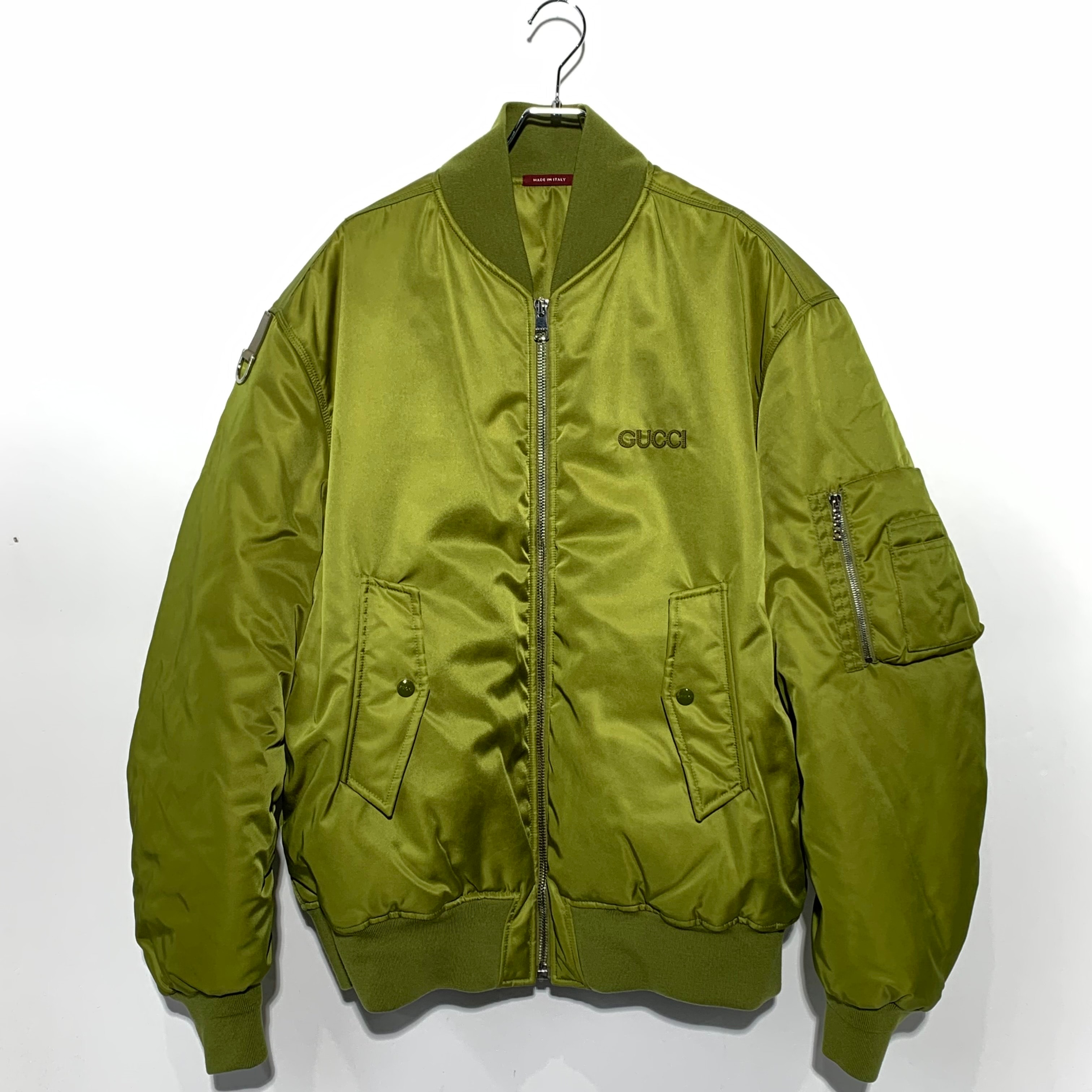 GUCCI Nylon Twill Bomber Jacket カーキ