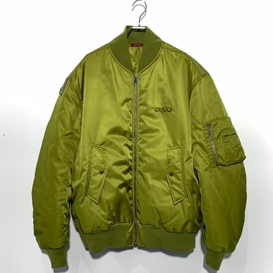 GUCCI Nylon Twill Bomber Jacket カーキ