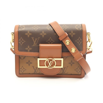 ルイ・ヴィトン LOUIS VUITTON ドーフィーヌ MINI ショルダーバッグ バッグ PVCコーティングキャンバス レザー モノグラム・リバース ベージュ レディース ブラウン系 / ベージュ系 M44580 【中古】