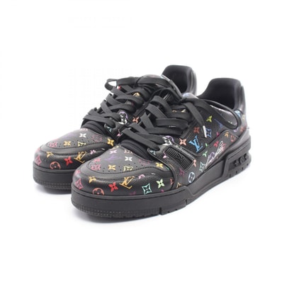 ルイ・ヴィトン LOUIS VUITTON LV × TM LV トレイナー モノグラムマルチカラー スニーカー 靴 レザー メンズ ブラック系 / マルチカラー 【中古】
