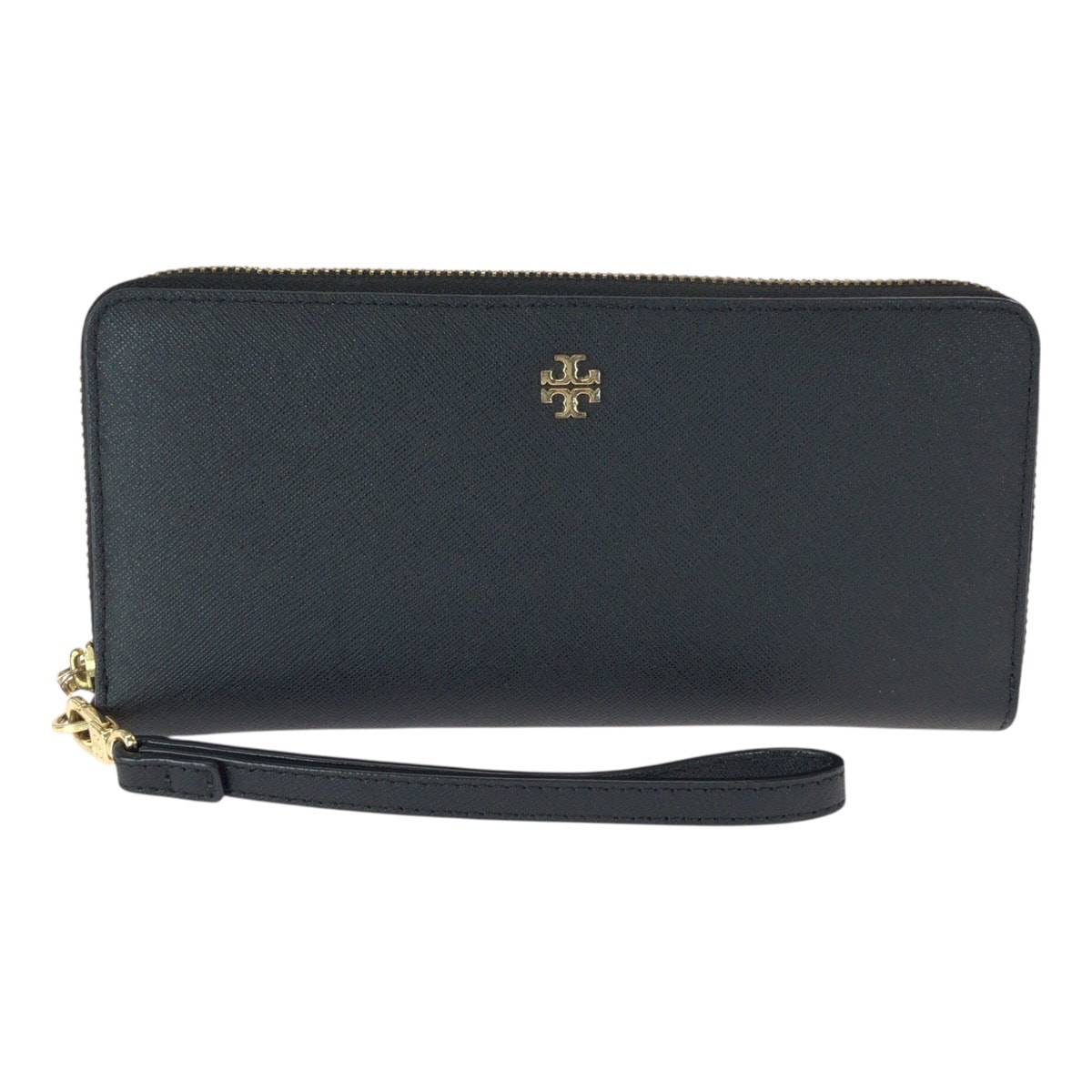 美品 Tory Burch トリーバーチ ブラック 黒 ゴールド金具 レザー 長財布 ロングウォレット 601123 【中古】