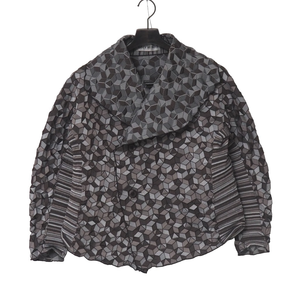 ■美品■ISSEY MIYAKE イッセイミヤケ 3Dスチームストレッチ ジャケット サイズ2 立体 プリーツ ブランド古着【中古】20260904/RB0877