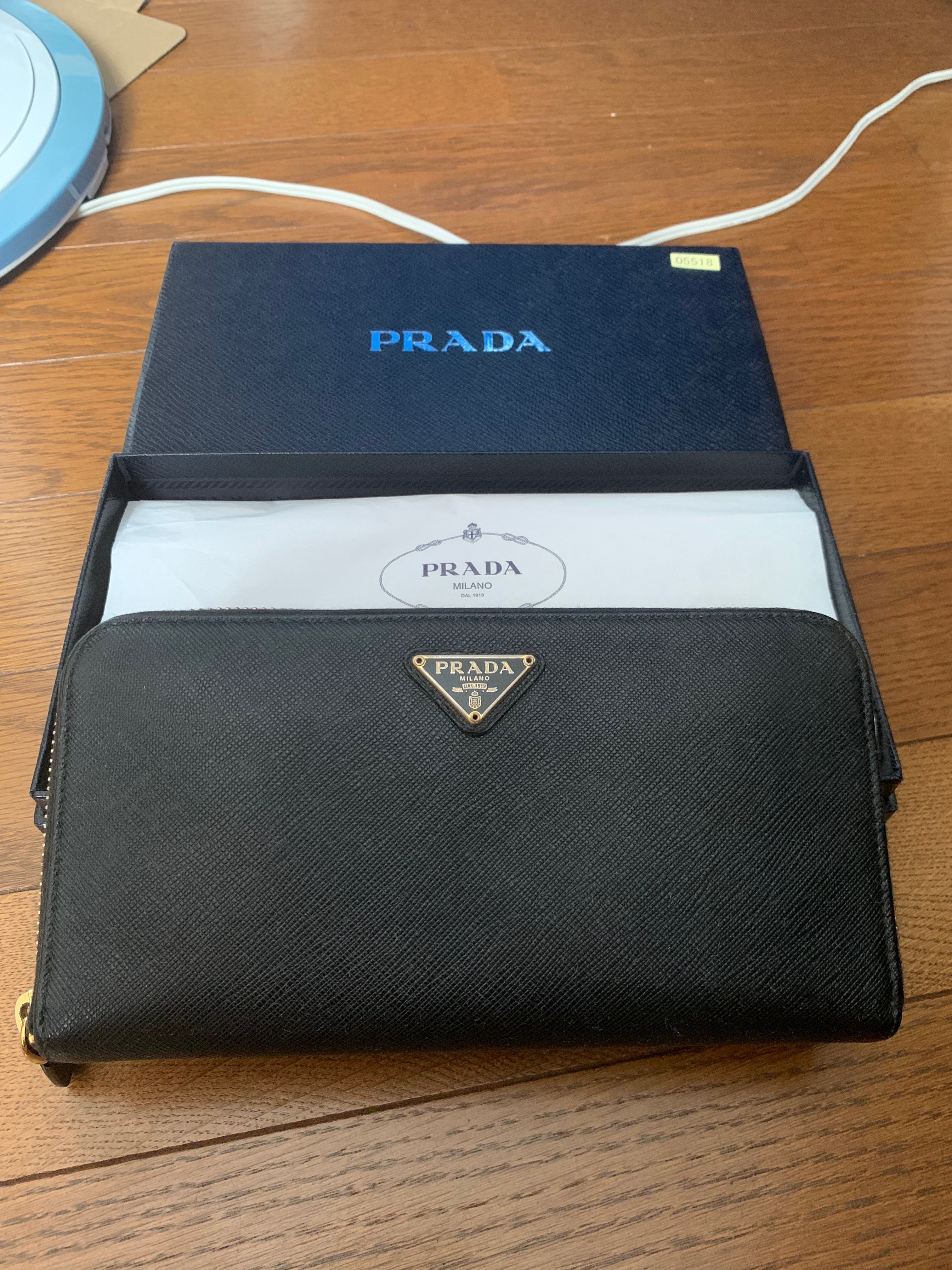 PRADA Large Saffiano Leather Wallet "Black"