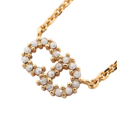 ディオール Dior CDロゴ ネックレス ジュエリー GP(ゴールドメッキ) ラインストーン / フェイクパール レディース ゴールド系 / クリア系 / ホワイト系 【中古】