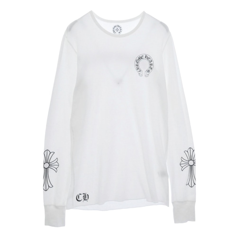 CHROME HEARTS クロムハーツ(原本無) カットソー ホースシュー サーマル ロングスリーブ 長袖 カットソー ホワイト系 M【中古】
