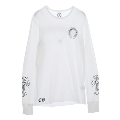 CHROME HEARTS クロムハーツ(原本無) カットソー ホースシュー サーマル ロングスリーブ 長袖 カットソー ホワイト系 M【中古】