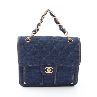 シャネル CHANEL マトラッセ チェーン リュックサック バックパック バッグ デニム レディース ブルー系 【中古】
