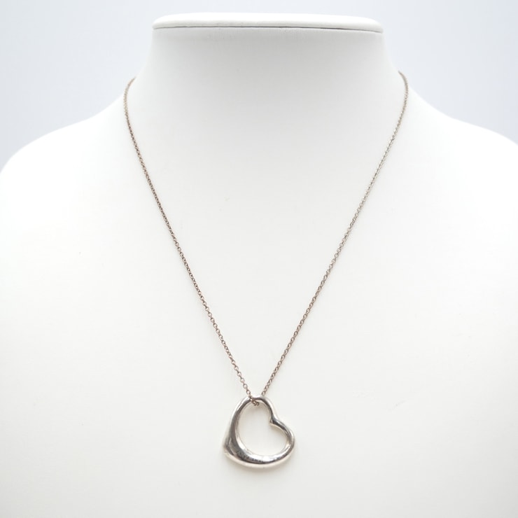 TIFFANY&Co.(ティファニー)オープンハート ネックレス ペンダント シルバー925 SV925 ハートモチーフ エルサ・ペレッティ レディース アクセサリー【中古】