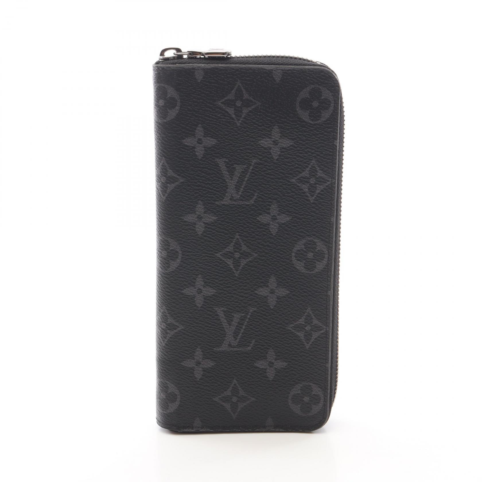 ルイ・ヴィトン LOUIS VUITTON ジッピーウォレット ヴェルティカル モノグラムエクリプス ラウンド長財布 財布 PVCコーティングキャンバス PVC モノグラム・エクリプス メンズ ブラック系 M62295 【中古】
