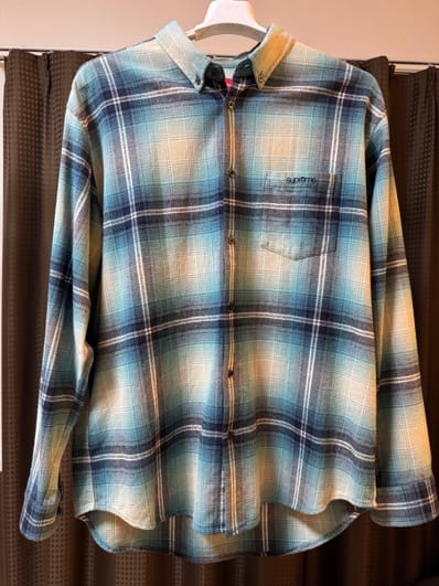 Supreme Shadow Plaid Flannel Shirt "Blue"
