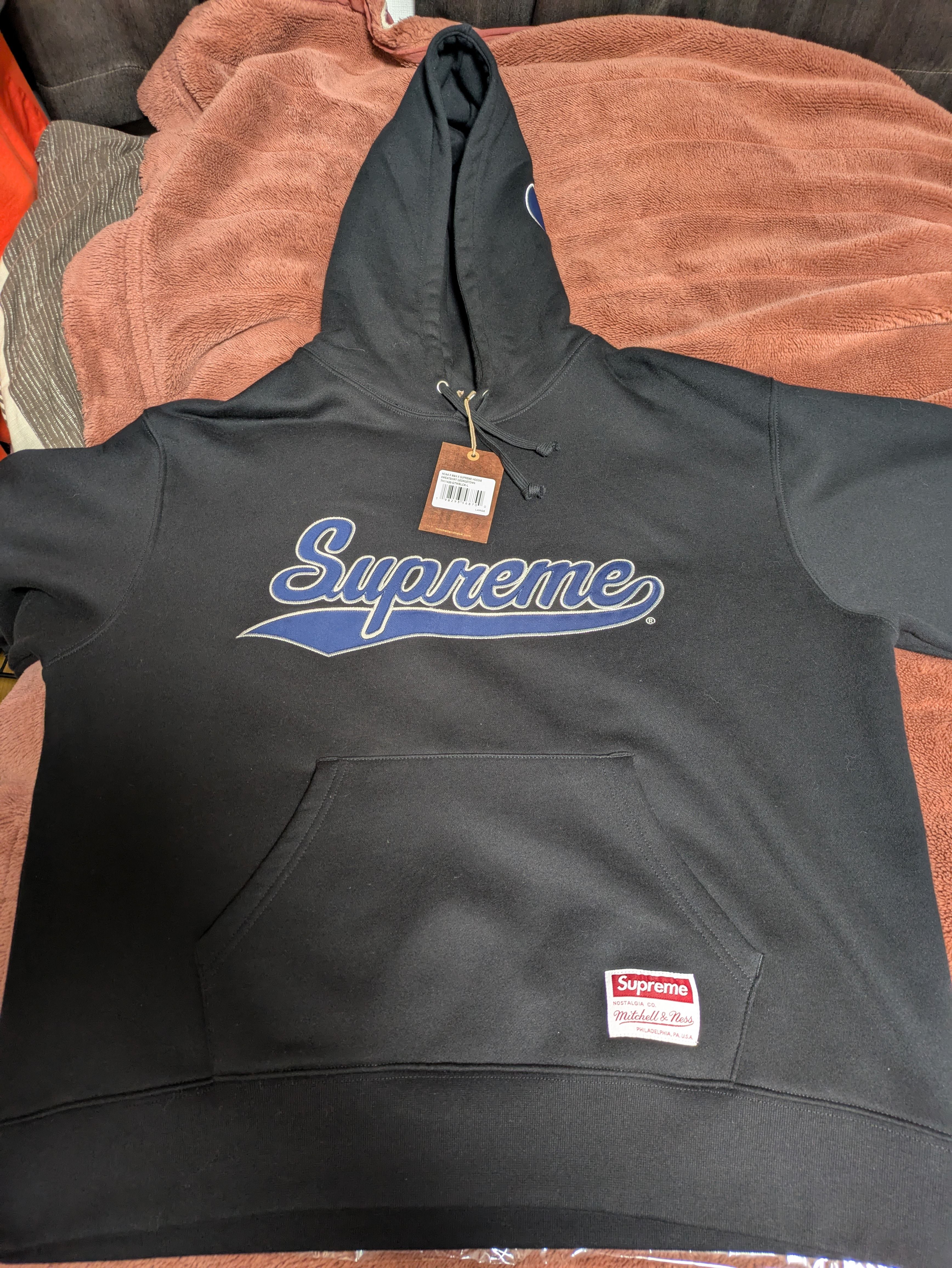 Supreme x Mitchell & Ness NCAA Hooded Sweatshirt "Black"
