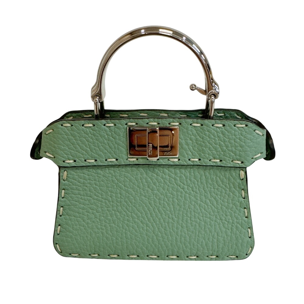 フェンディ FENDI ショルダーバッグ ピーカブー アイシーユー マイクロ パイソン 7AS106 グリーン