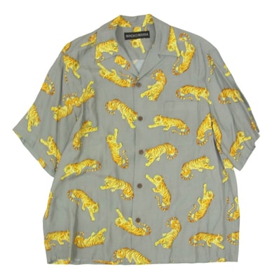 WACKO MARIA ワコマリア 25SS WMS-HI08 TIM LEHI HAWAIIAN SHIRT TYPE-8 ティムリーハイ 半袖 ハワイアン シャツ グレー系 M【中古】