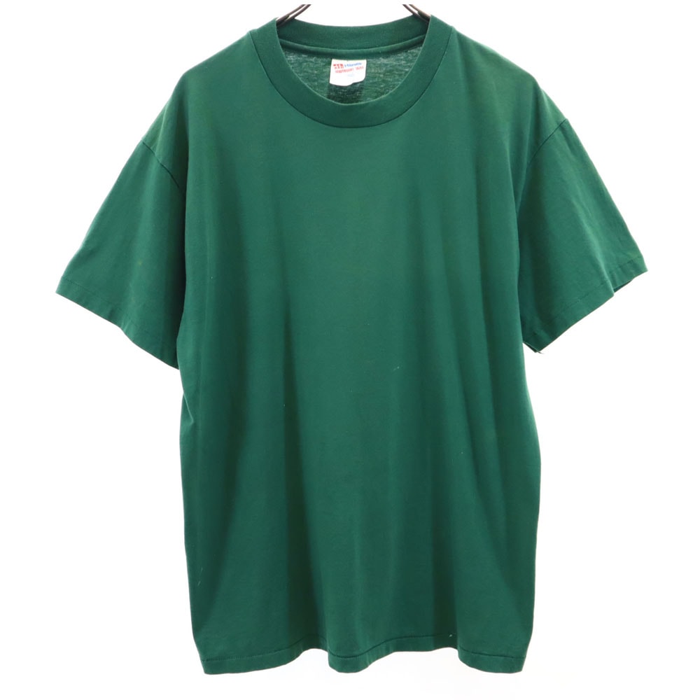 Hanes ヘインズ 90s USA製 オールド バックプリント 半袖 Tシャツ L グリーン
