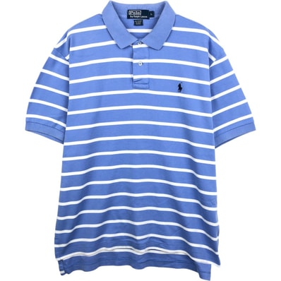 古着 ラルフローレン Ralph Lauren POLO by Ralph Lauren 半袖 ボーダー ポロシャツ メンズL相当/eaa653623