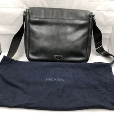 PRADA Leather Shoulder Bag "Black"