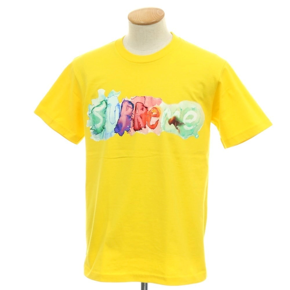 【中古】シュプリーム Supreme 2023年春夏 Watercolor Tee コットン クルーネック 半袖Tシャツ イエロー【サイズS】【メンズ】