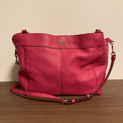 中古 COACH ピンク レザー バッグ