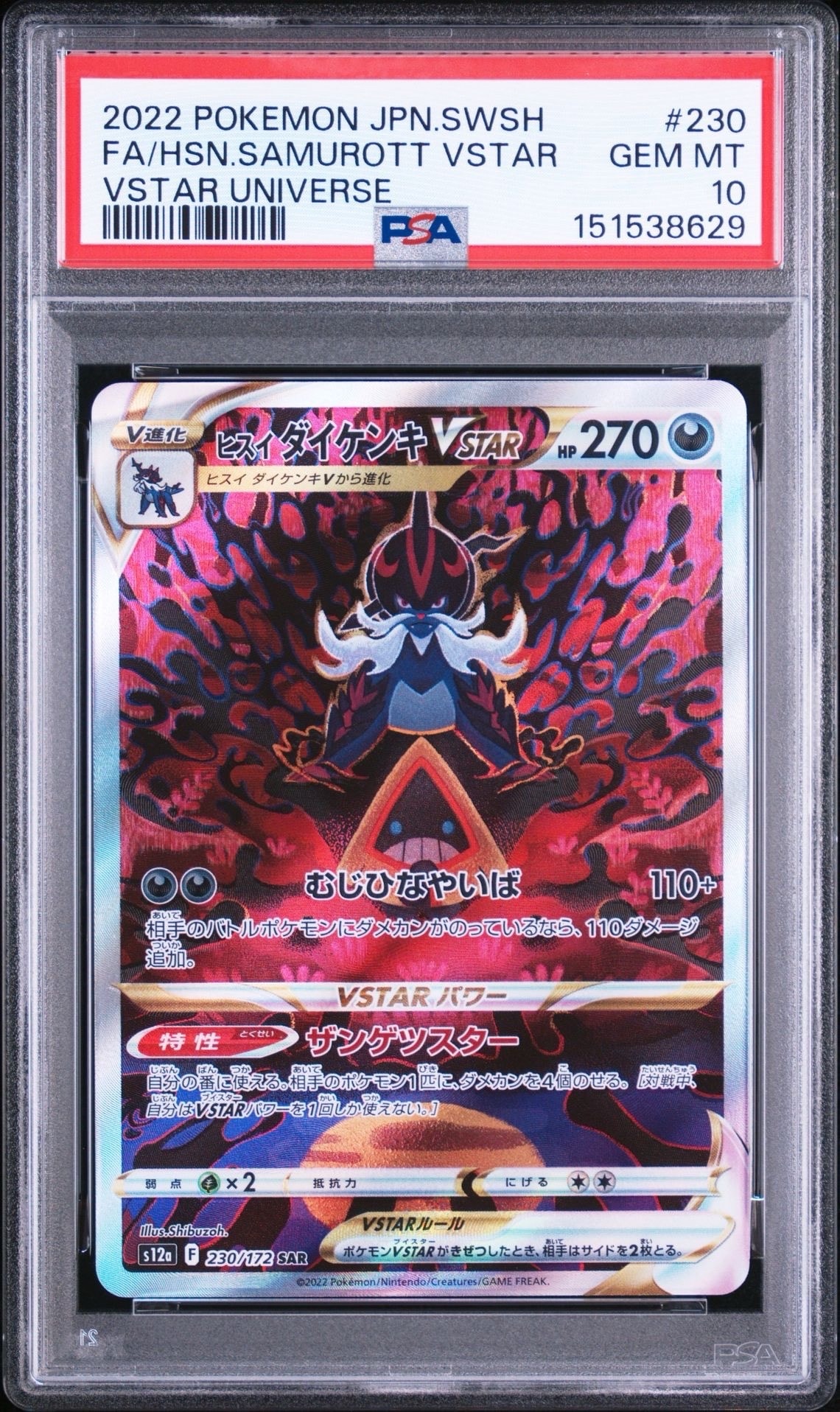 ヒスイダイケンキVSTAR SAR[s12a 230/172](ハイクラスパック「VSTARユニバース」)