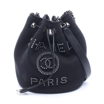 シャネル CHANEL ドーヴィル ショルダーバッグ バッグ キャンバス レザー レディース ブラック系 AS1045 【中古】