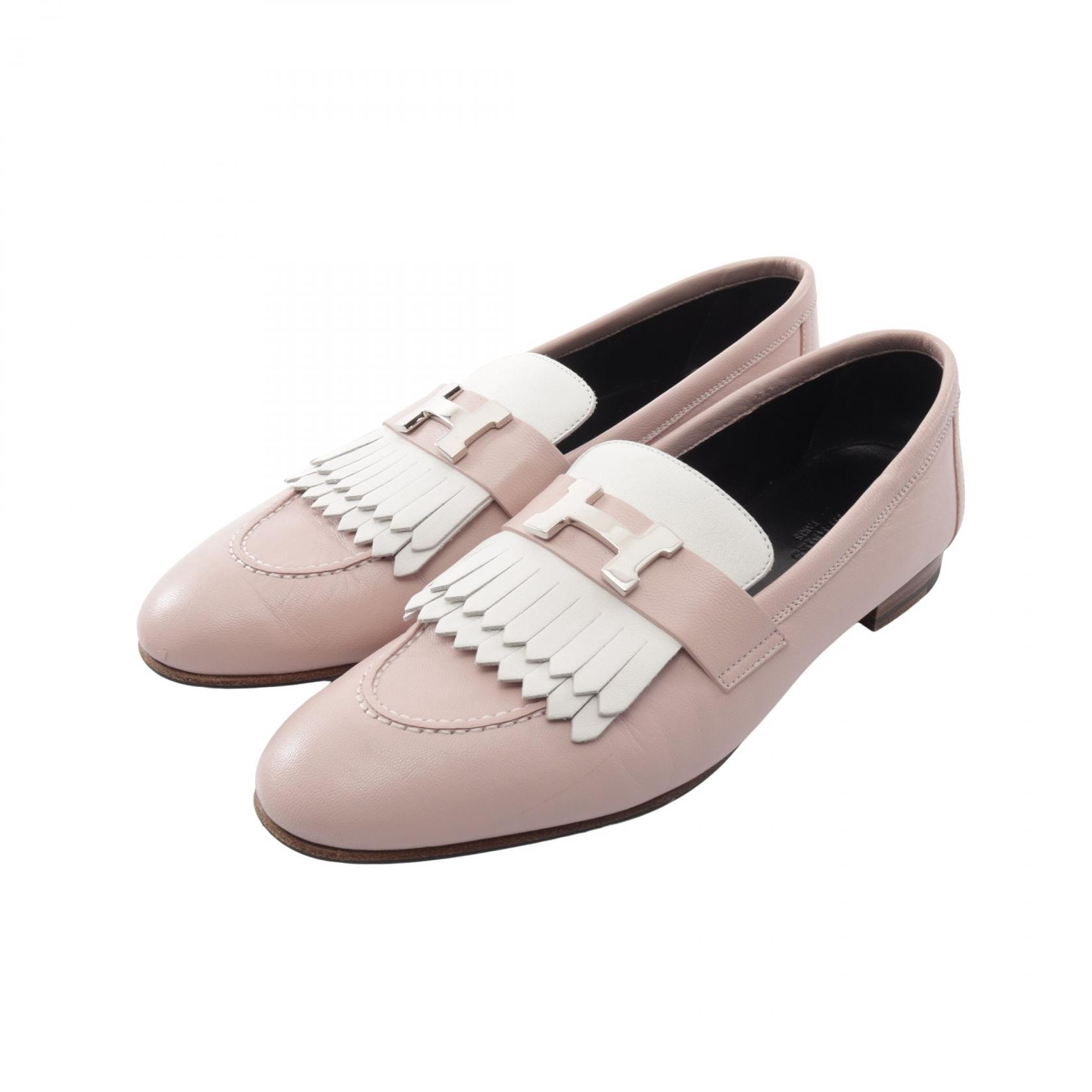 エルメス HERMES ロワイヤル モカシン 靴 レザー ピンク レディース ピンク系 / ホワイト系 241072Z 【中古】